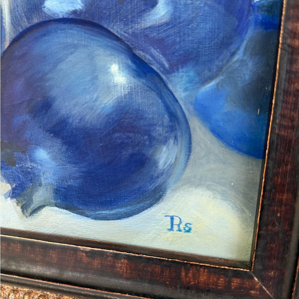 Original Artwork Painting Strawberries and Blueberries Professionally Framed - Picture 4 of 8